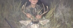 This is my son with our 2x3 that we were able to take with a shot from my Knight Disc using a 300 grain Hornady SST. We were hunting in beautiful Southern Utah. I think this was the 5th or 6th buck we saw, my son was very excited that I finally took a shot at one. Great memories for me and my son.
